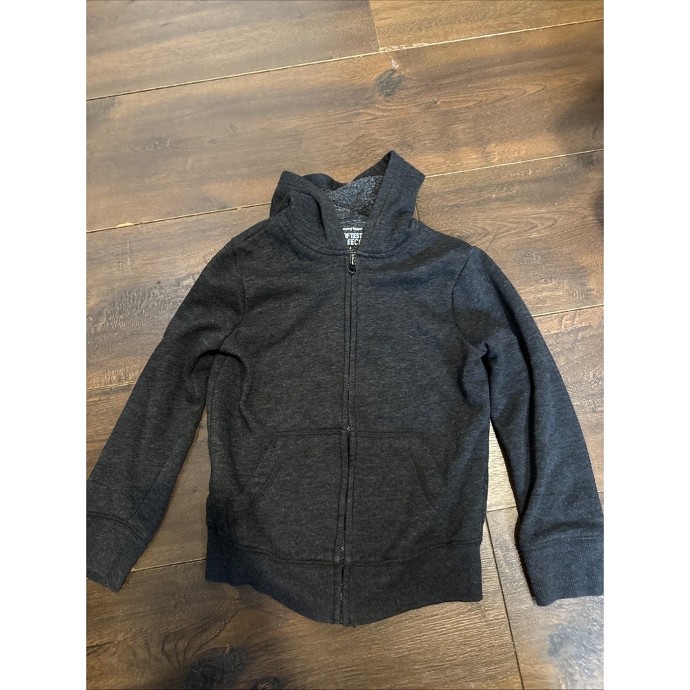 Jumping Beans Zip Up Hoodie Boys 5T Charcoal Gray Good Softest Fleece Sweatshirt